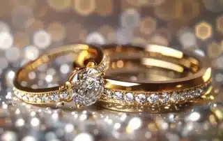 Beautiful diamond wedding band on a woman's hand