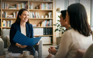 Insurance agents and brokers discussing near Naples office location