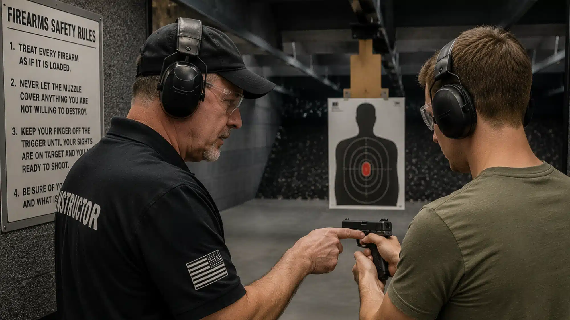 Tactical Firearms Training CT participant practicing safe firearm handling.