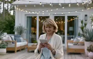 Illustration of property owner simplifying rental management with Airbnb Co-Hosting