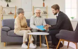 Medicare insurance agents guiding a client on enrollment timeline near Mystic, CT.