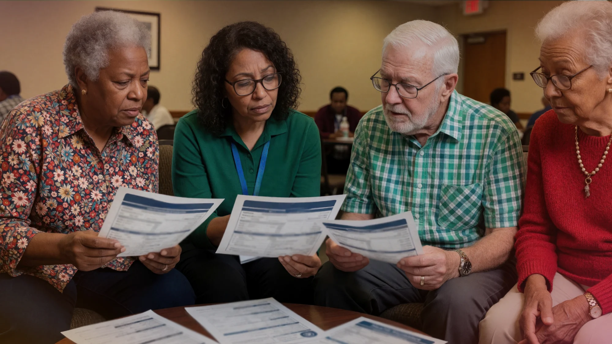 Local medicare insurance agents assisting clients with plan comparisons