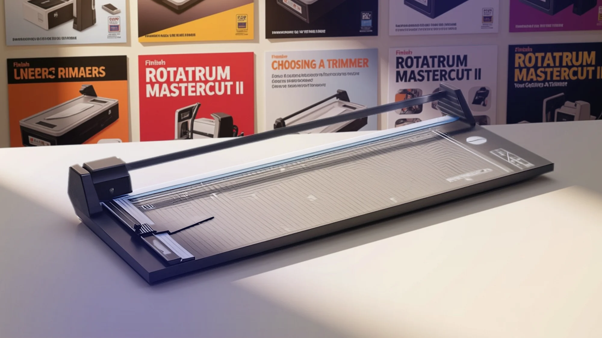 Rotatrim Mastercut II trimming posters display from USI-Laminate.