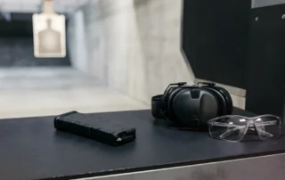 Inside view of a modern shooting center near me with various shooting lanes